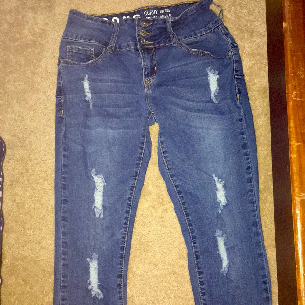 Curvy Mid Rise Skinny Ankle Jeans